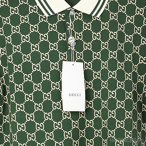 GG Stretch Cotton Polo Shirt Green
